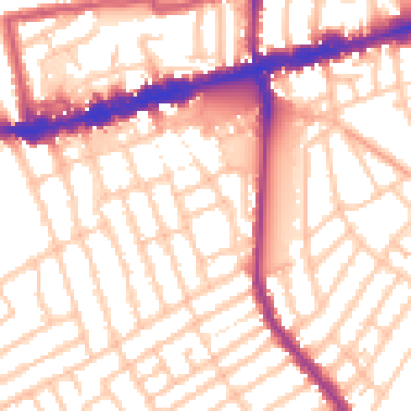 Daytime road noise heatmap for W13 9JE