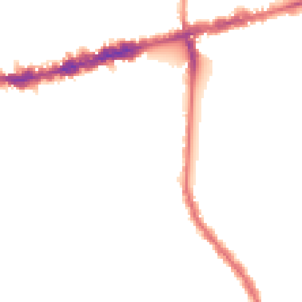 Night-time road noise heatmap for W13 9JF