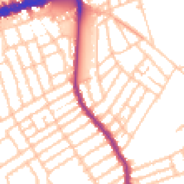 Daytime road noise heatmap for W13 9JZ