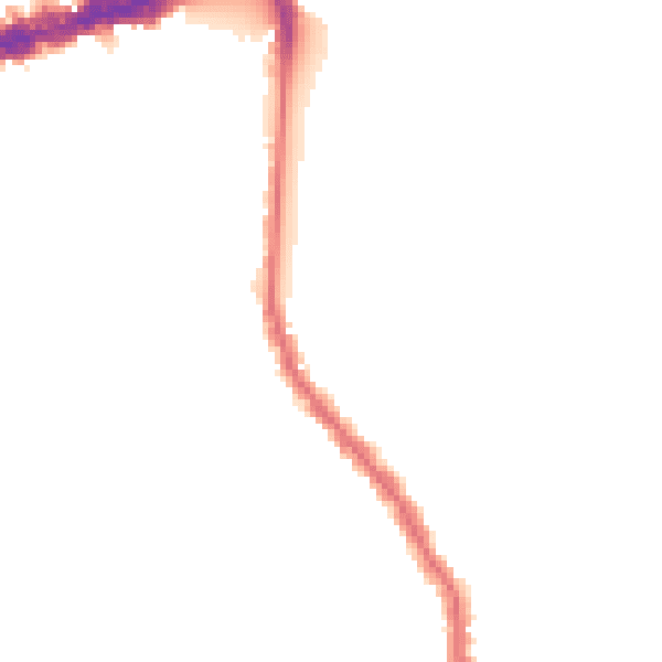 Night-time road noise heatmap for W13 9JZ
