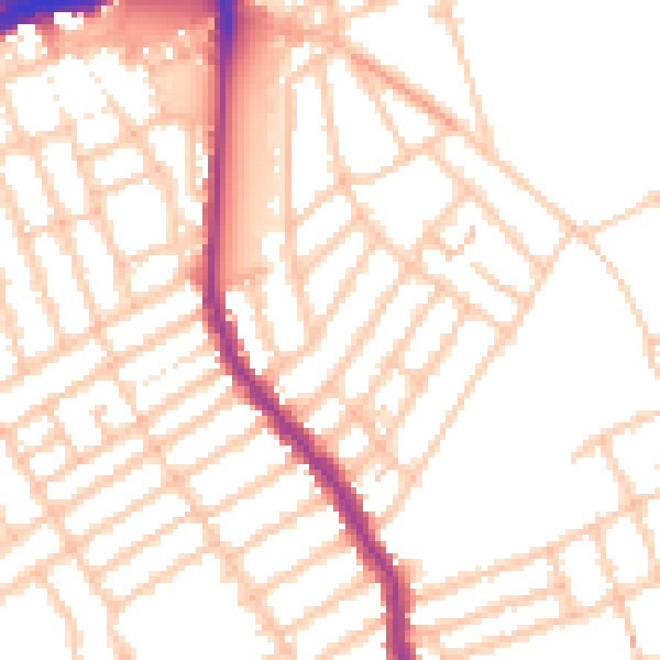 Daytime road noise heatmap for W13 9LU
