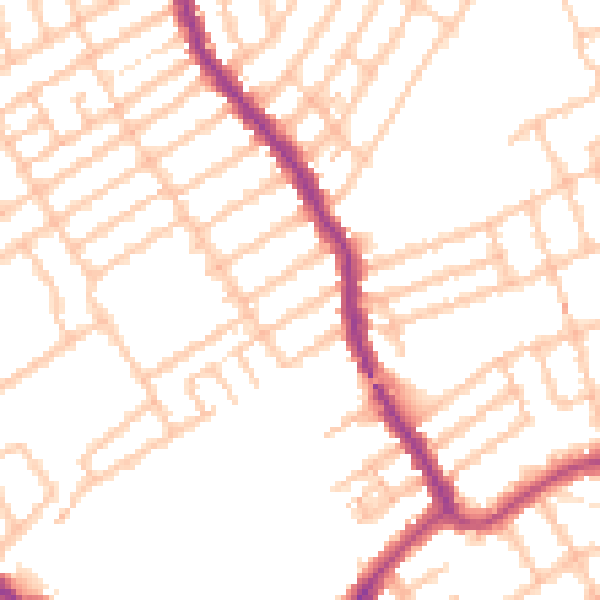 Daytime road noise heatmap for W13 9SH