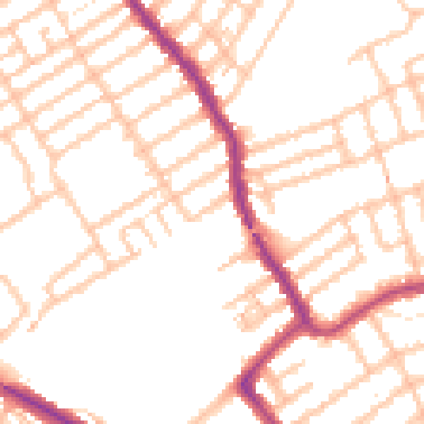Daytime road noise heatmap for W13 9TF