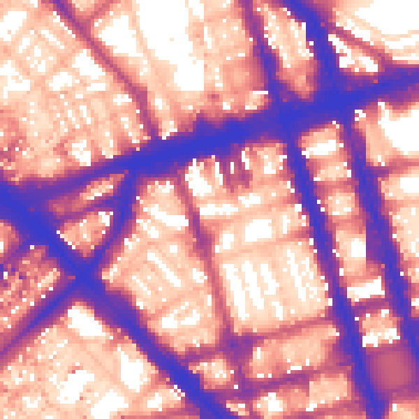 Daytime road noise heatmap for W1H 1AD