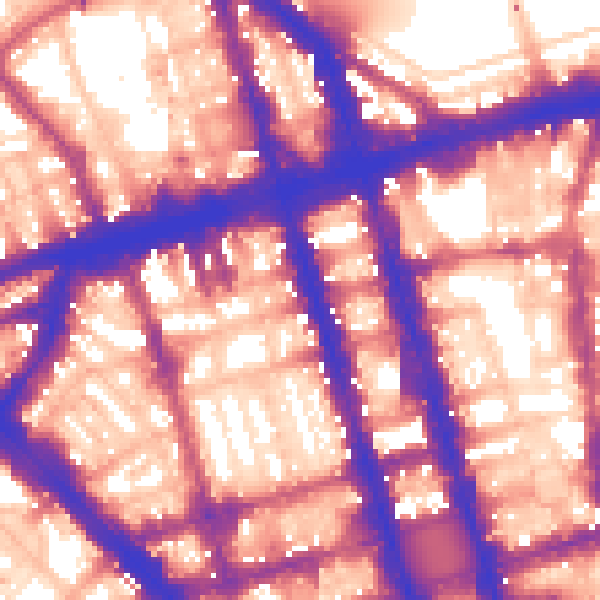 Daytime road noise heatmap for W1H 1BR
