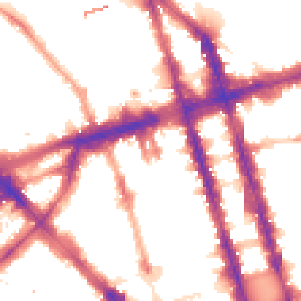 Night-time road noise heatmap for W1H 1DA