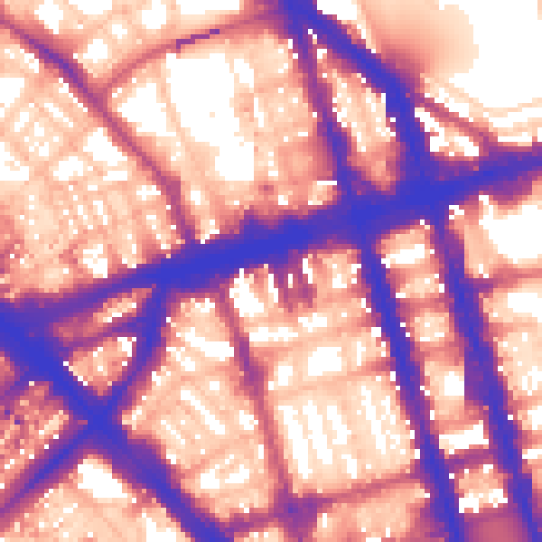 Daytime road noise heatmap for W1H 1EF