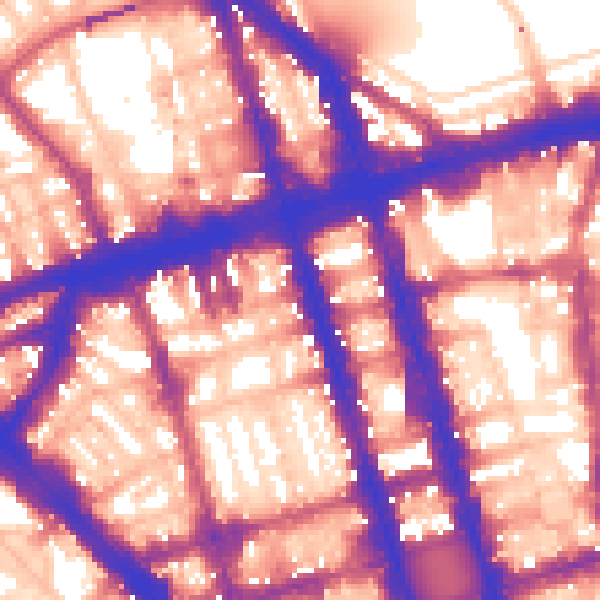 Daytime road noise heatmap for W1H 1EZ