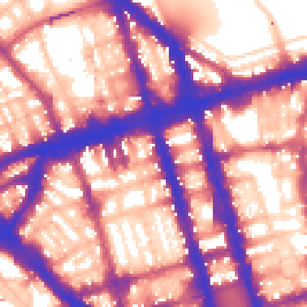 Daytime road noise heatmap for W1H 1FF