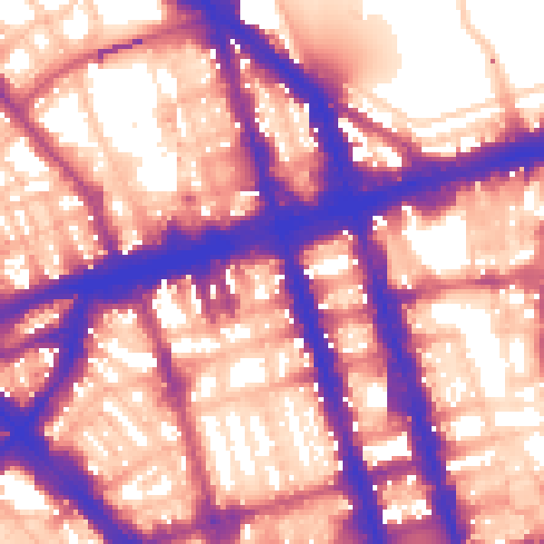 Daytime road noise heatmap for W1H 1FH