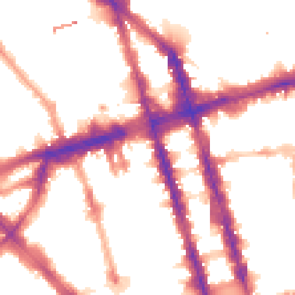 Night-time road noise heatmap for W1H 1FH