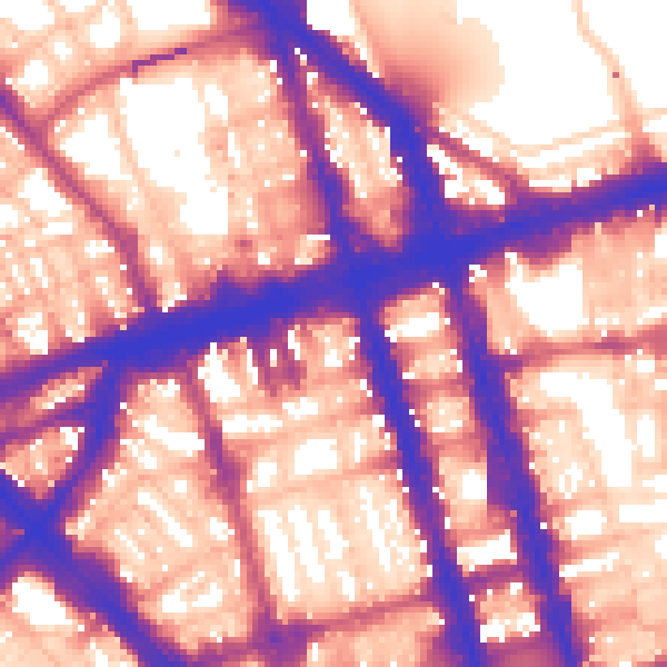 Daytime road noise heatmap for W1H 1FJ