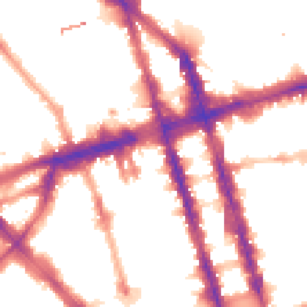 Night-time road noise heatmap for W1H 1FJ