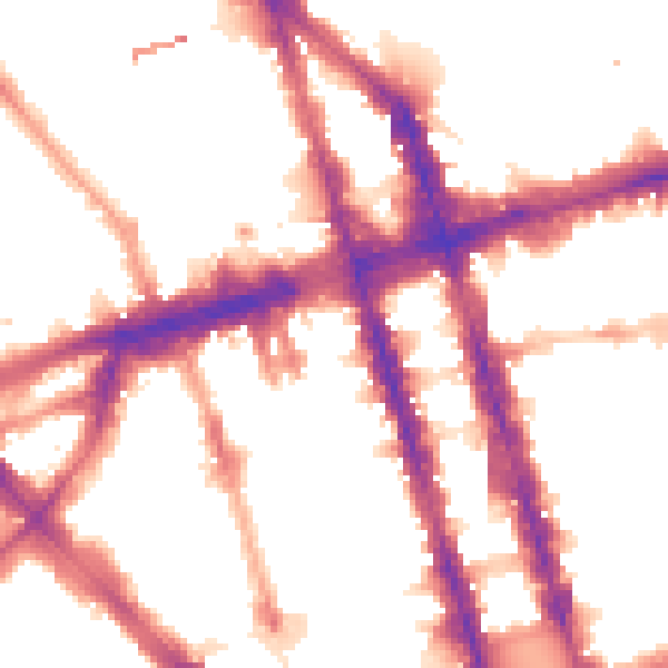 Night-time road noise heatmap for W1H 1FL