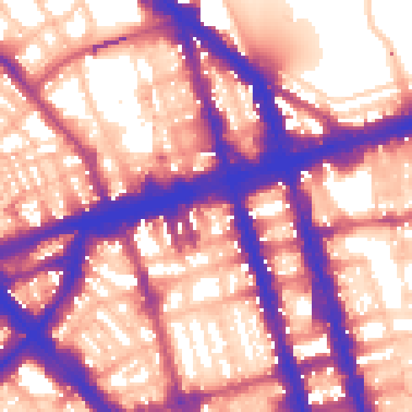 Daytime road noise heatmap for W1H 1FP