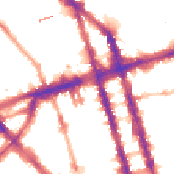 Night-time road noise heatmap for W1H 1FP