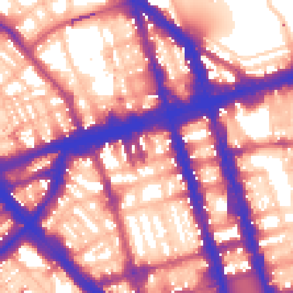 Daytime road noise heatmap for W1H 1FQ