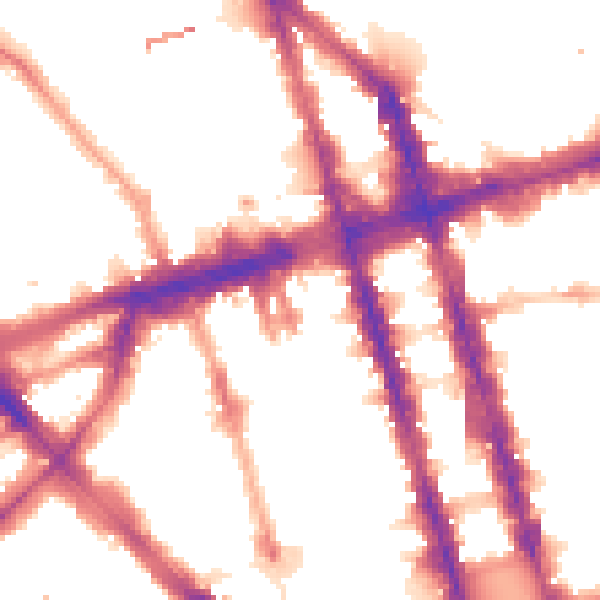 Night-time road noise heatmap for W1H 1FQ