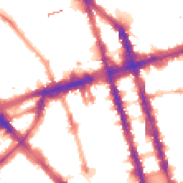 Night-time road noise heatmap for W1H 1FS