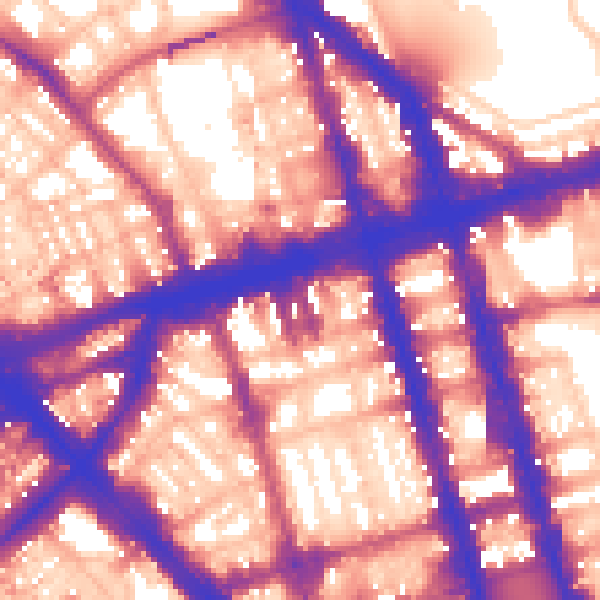 Daytime road noise heatmap for W1H 1FT