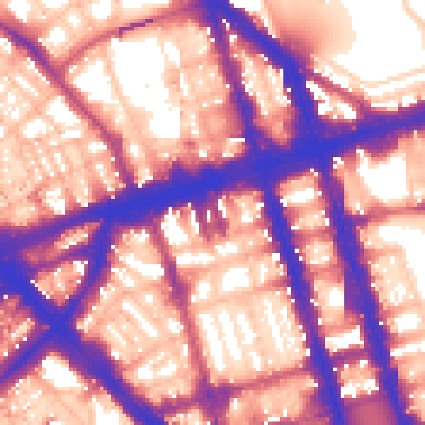 Daytime road noise heatmap for W1H 1FX