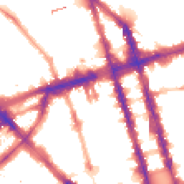 Night-time road noise heatmap for W1H 1FY