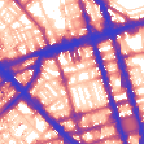 Daytime road noise heatmap for W1H 1JH