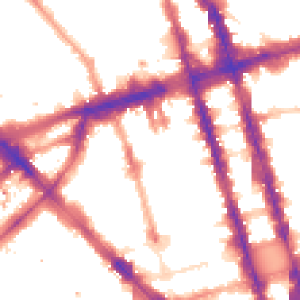 Night-time road noise heatmap for W1H 1JH