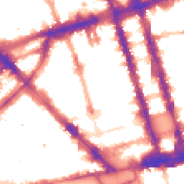 Night-time road noise heatmap for W1H 2BW