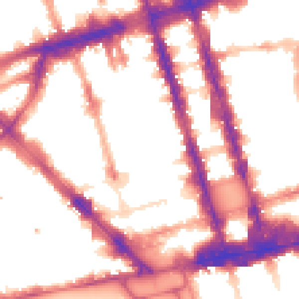 Night-time road noise heatmap for W1H 2EE