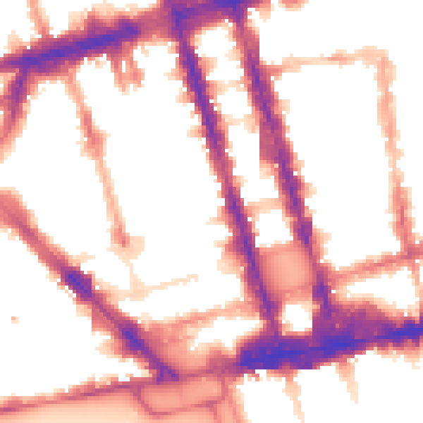 Night-time road noise heatmap for W1H 2LA