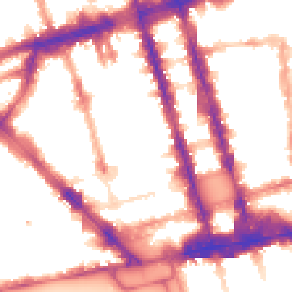 Night-time road noise heatmap for W1H 2LS