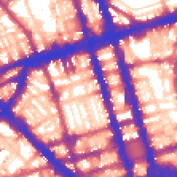 Daytime road noise heatmap for W1H 2PB