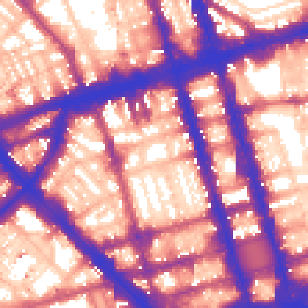 Daytime road noise heatmap for W1H 2PN