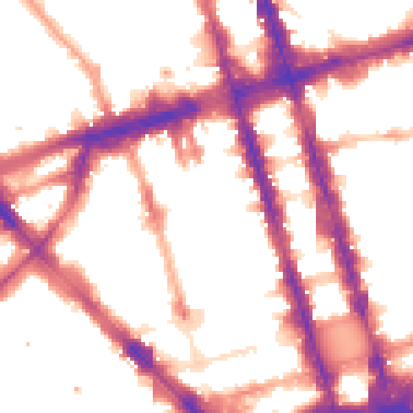 Night-time road noise heatmap for W1H 2PN