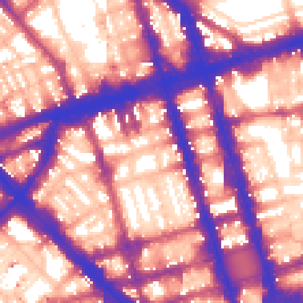 Daytime road noise heatmap for W1H 2PQ
