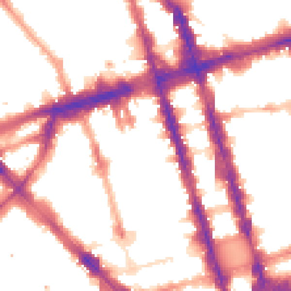 Night-time road noise heatmap for W1H 2PQ