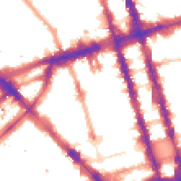 Night-time road noise heatmap for W1H 2QF
