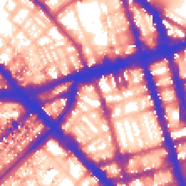 Daytime road noise heatmap for W1H 4DJ