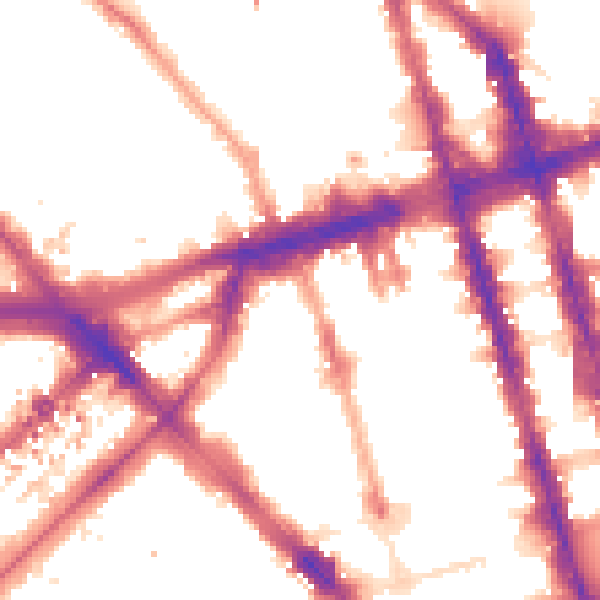 Night-time road noise heatmap for W1H 4DR