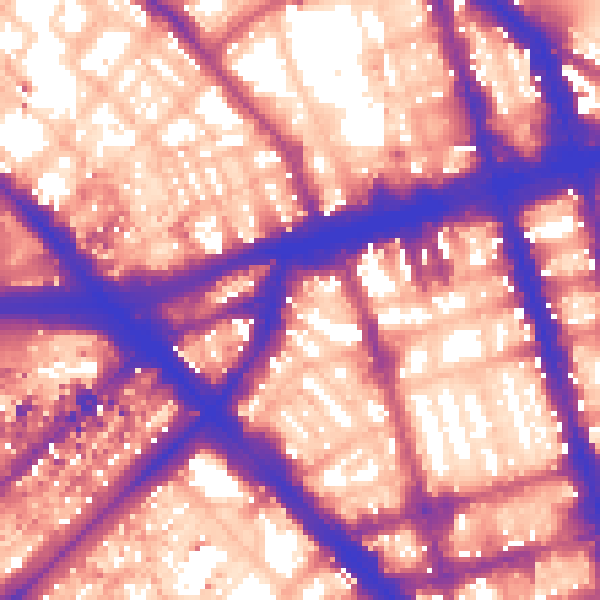 Daytime road noise heatmap for W1H 4EG