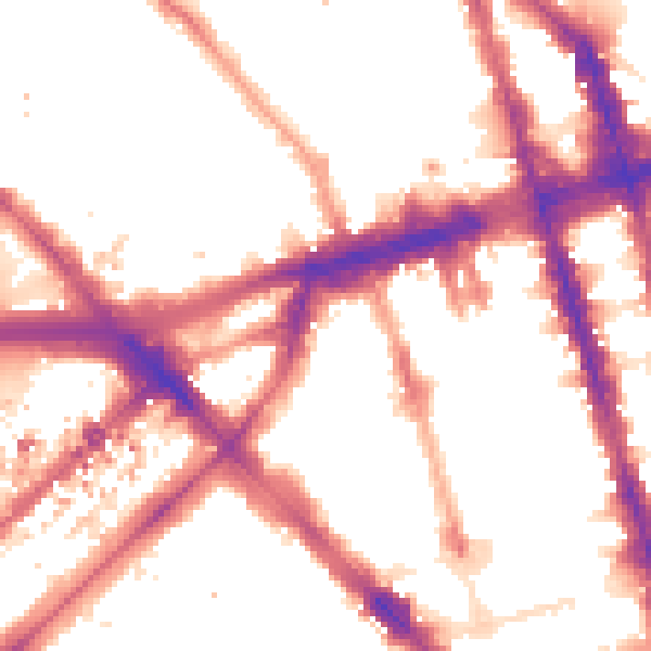 Night-time road noise heatmap for W1H 4EG