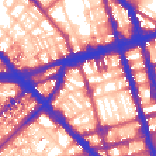 Daytime road noise heatmap for W1H 4EU