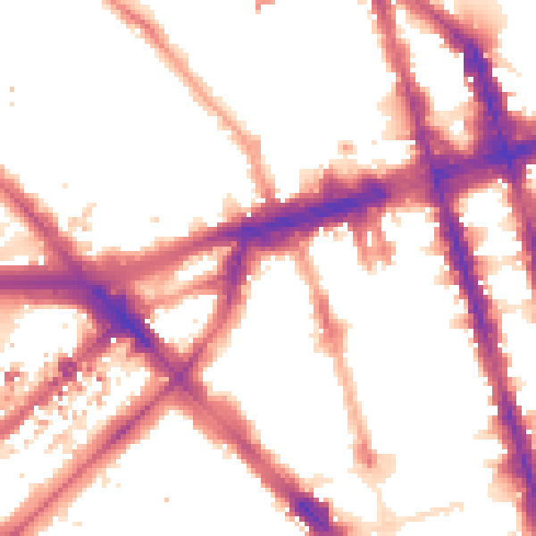 Night-time road noise heatmap for W1H 4HD