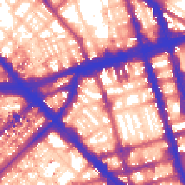 Daytime road noise heatmap for W1H 4HU