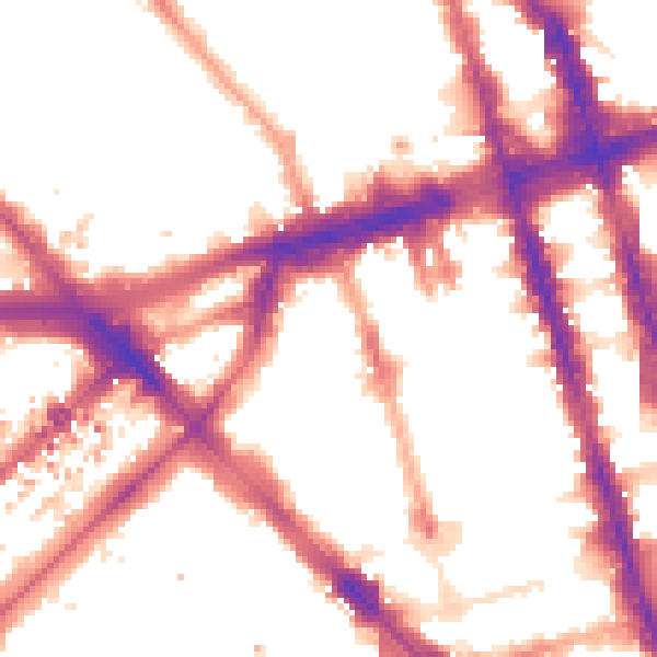 Night-time road noise heatmap for W1H 4HU