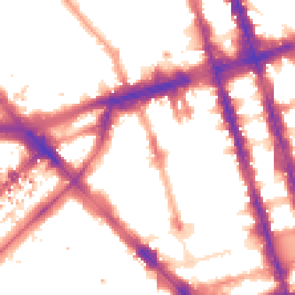 Night-time road noise heatmap for W1H 4JD