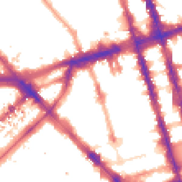 Night-time road noise heatmap for W1H 4JJ