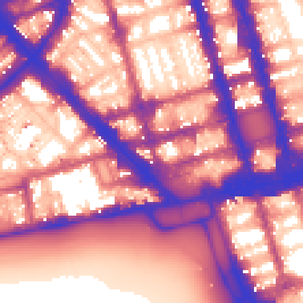 Daytime road noise heatmap for W1H 5BF