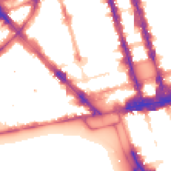 Night-time road noise heatmap for W1H 5BF